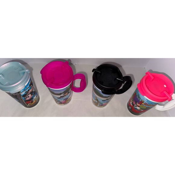 4 Whirley Warren Disney World Travel Mugs Handle Lid - Picture 6 of 9
